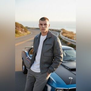 Rare 80’s Vintage Ford Motor Co Leather Bomber Jacket! Size Men’s Small USA